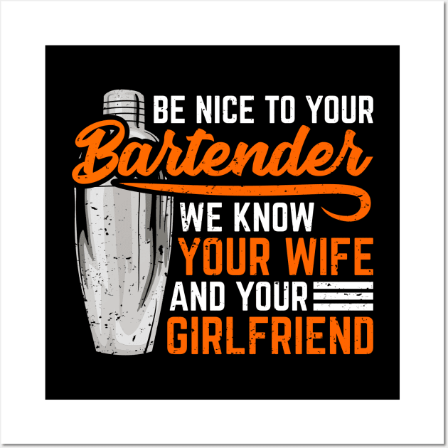 Funny Bartender Barkeeper Gift Wall Art by Dolde08